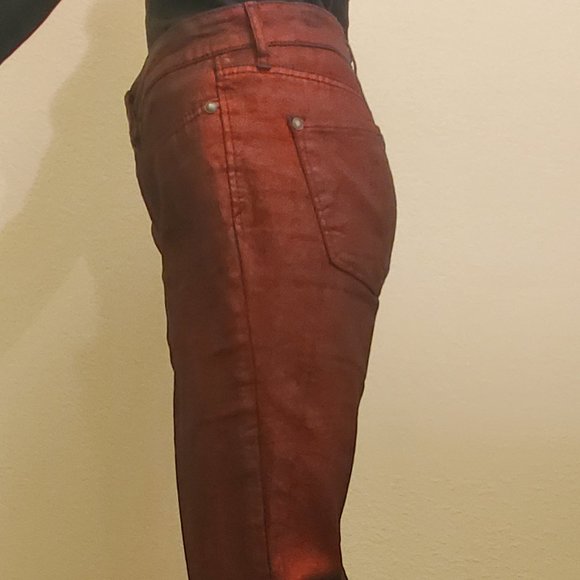 JESSICA  SIMPSON SIZE 29- Women's Red Shimmer Jeans - Picture 5 of 11